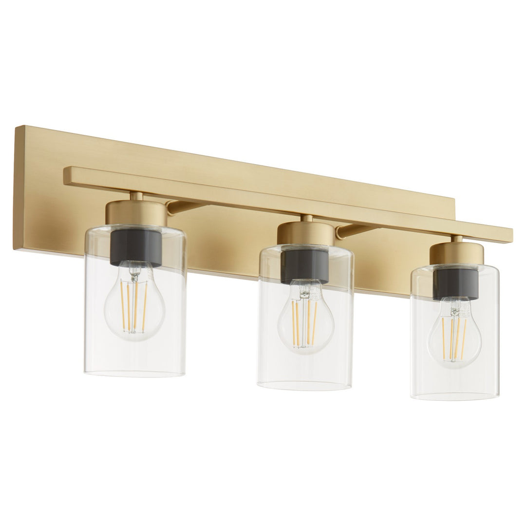 Quorum Carter 5012-3-80 Bath Vanity Light 22 in. wide - Aged Brass