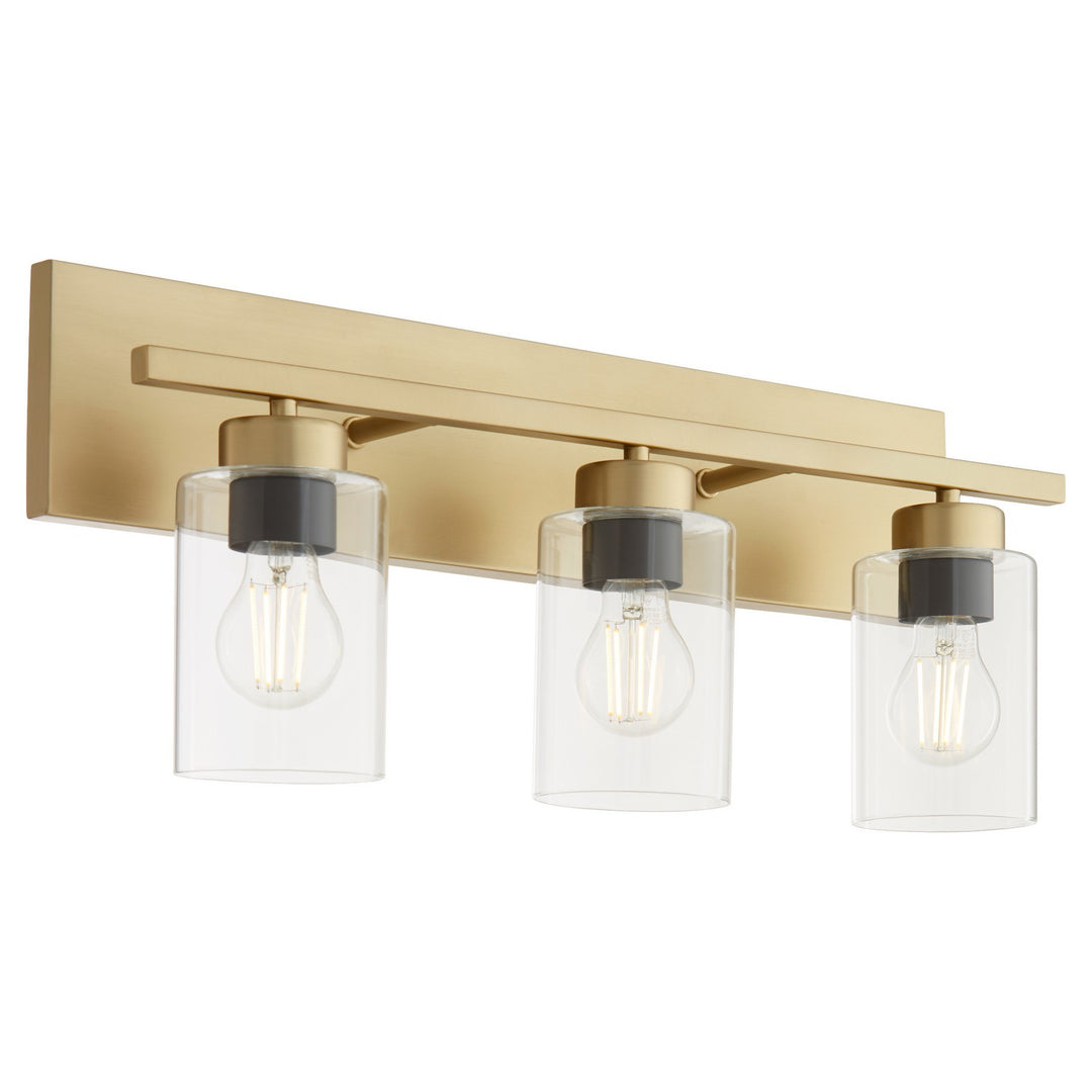 Quorum Carter 5012-3-80 Bath Vanity Light 22 in. wide - Aged Brass