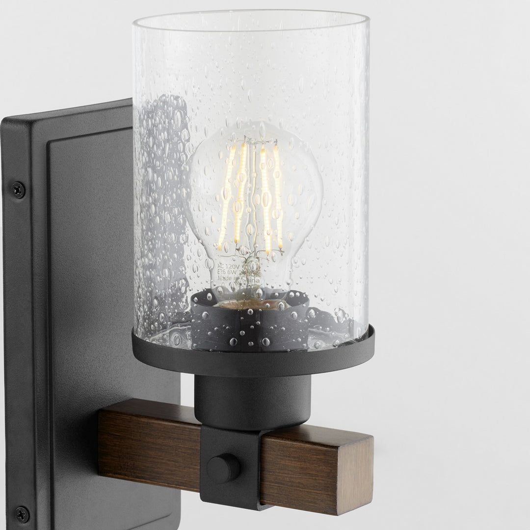 Quorum Walnut Accent Series 5089-1-69 Wall Sconce Light - Textured Black Walnut