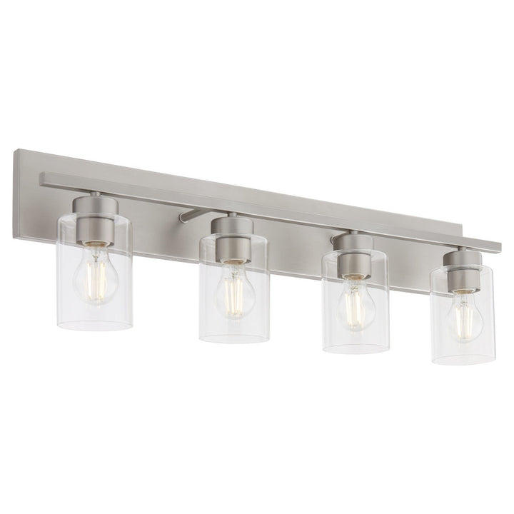 Quorum Carter 5012-4-65 Bath Vanity Light 30 in. wide - Satin Nickel