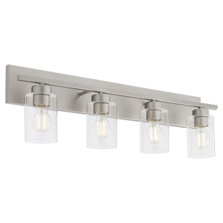 Quorum Carter 5012-4-65 Bath Vanity Light 30 in. wide - Satin Nickel