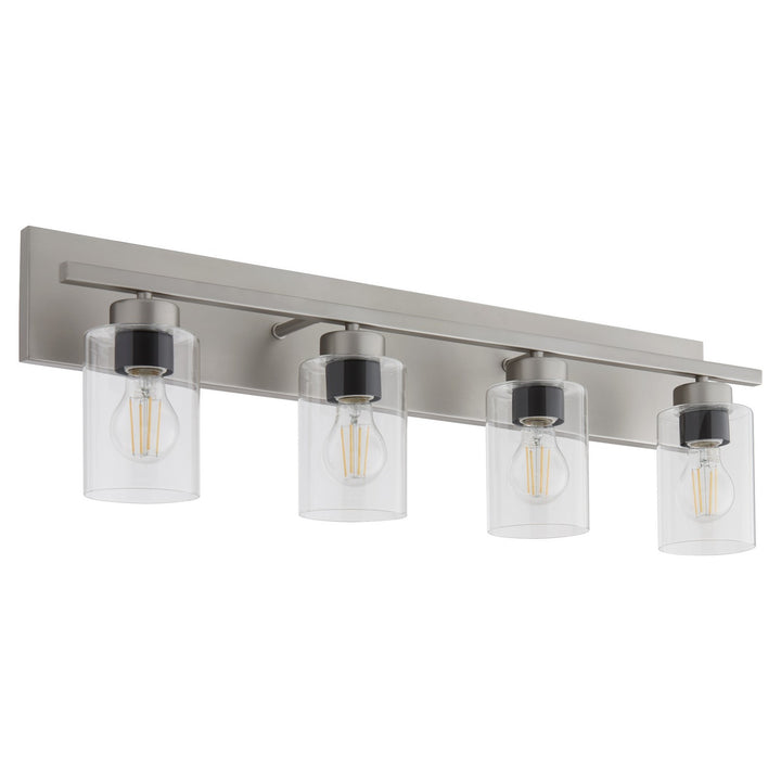 Quorum Carter 5012-4-65 Bath Vanity Light 30 in. wide - Satin Nickel