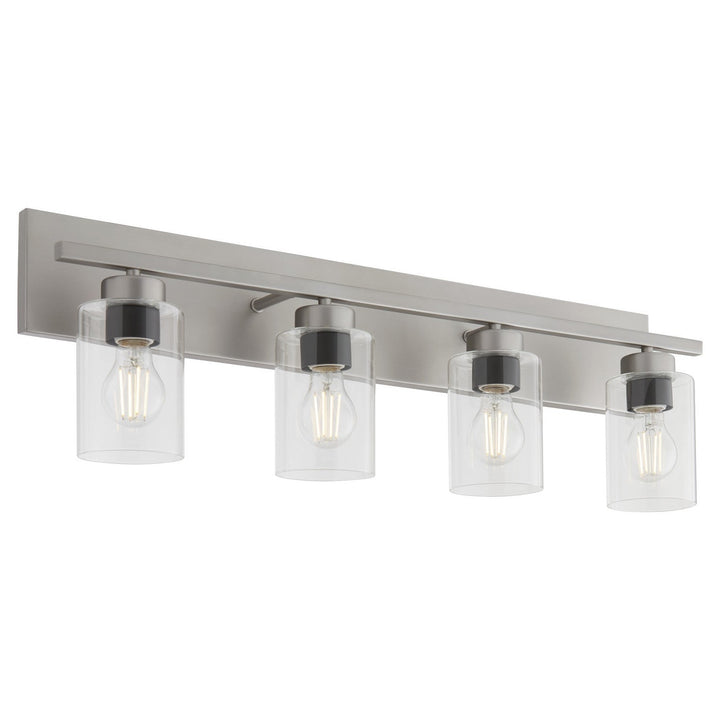 Quorum Carter 5012-4-65 Bath Vanity Light 30 in. wide - Satin Nickel