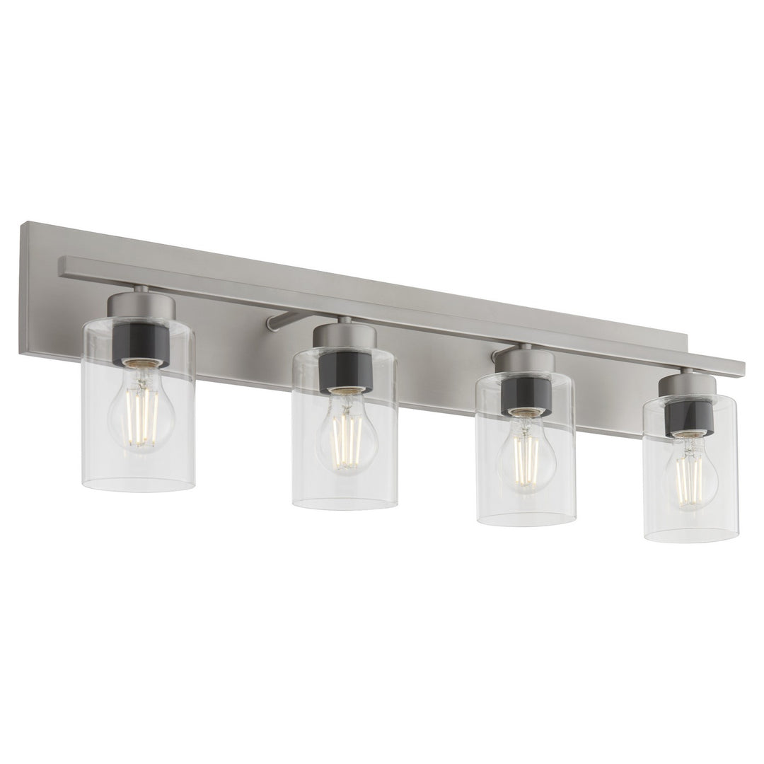 Quorum Carter 5012-4-65 Bath Vanity Light 30 in. wide - Satin Nickel
