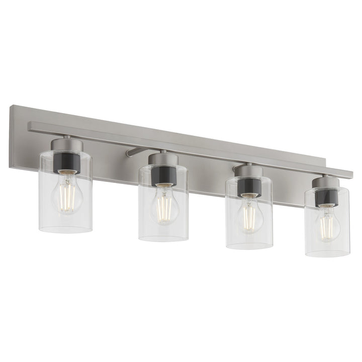 Quorum Carter 5012-4-65 Bath Vanity Light 30 in. wide - Satin Nickel