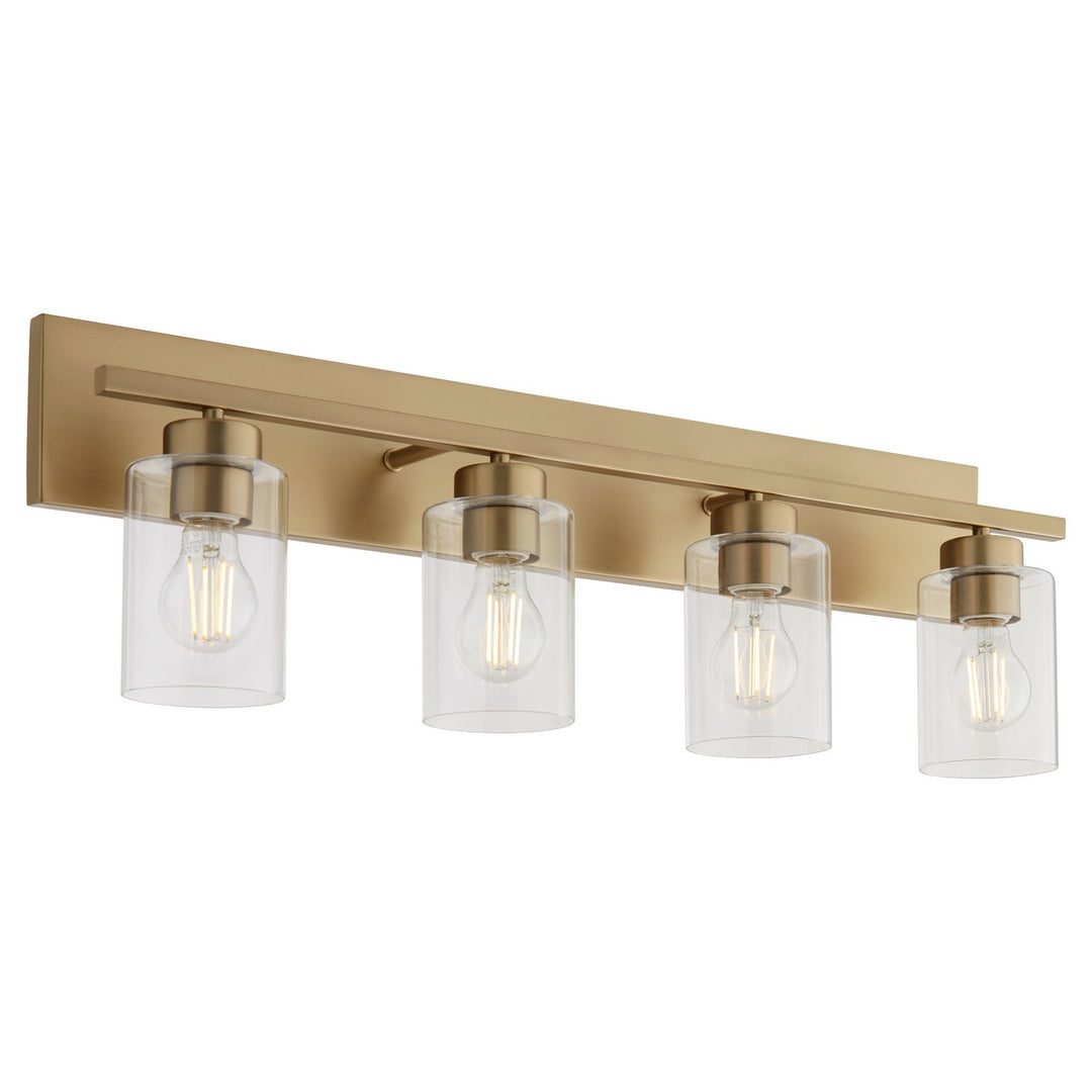 Quorum Carter 5012-4-80 Bath Vanity Light 30 in. wide - Aged Brass