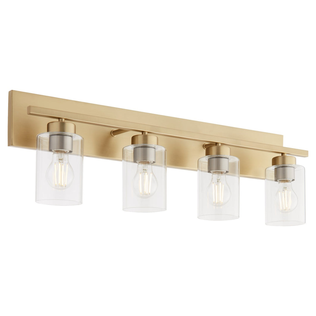 Quorum Carter 5012-4-80 Bath Vanity Light 30 in. wide - Aged Brass