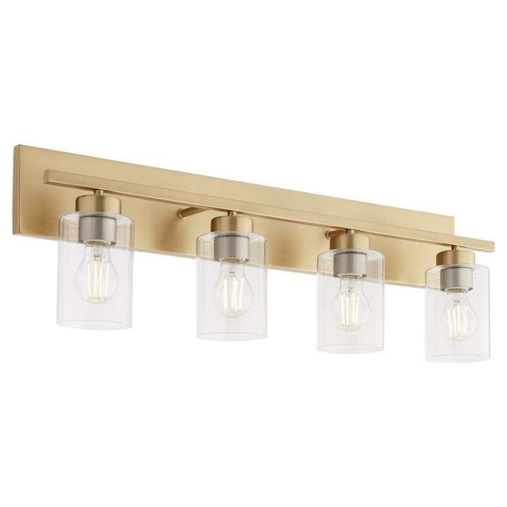 Quorum Carter 5012-4-80 Bath Vanity Light 30 in. wide - Aged Brass