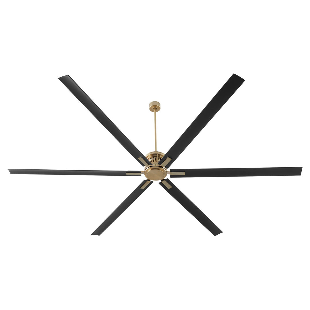 Quorum Zeus 101206-80 Ceiling Fan - Aged Brass, Matte Black