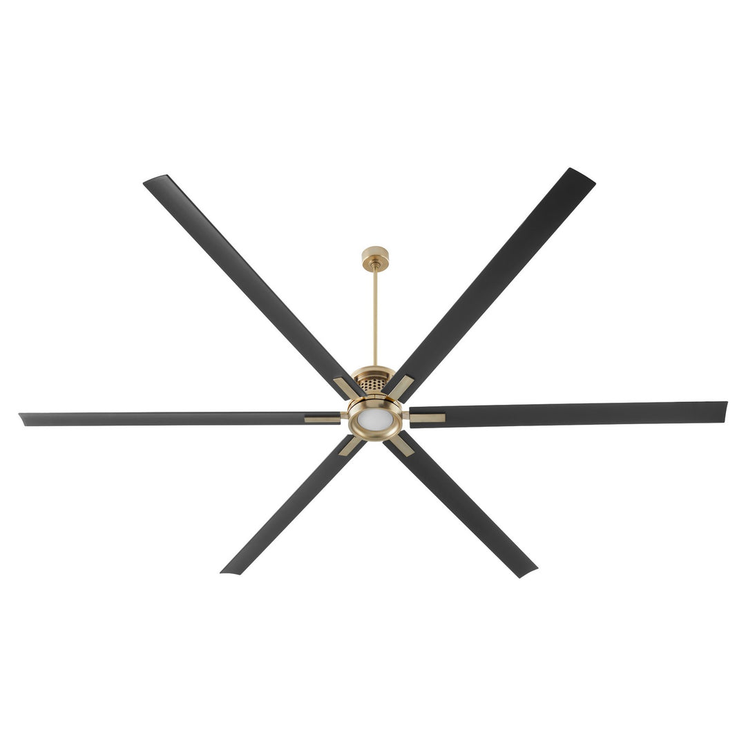 Quorum Zeus 101206-80 Ceiling Fan - Aged Brass, Matte Black