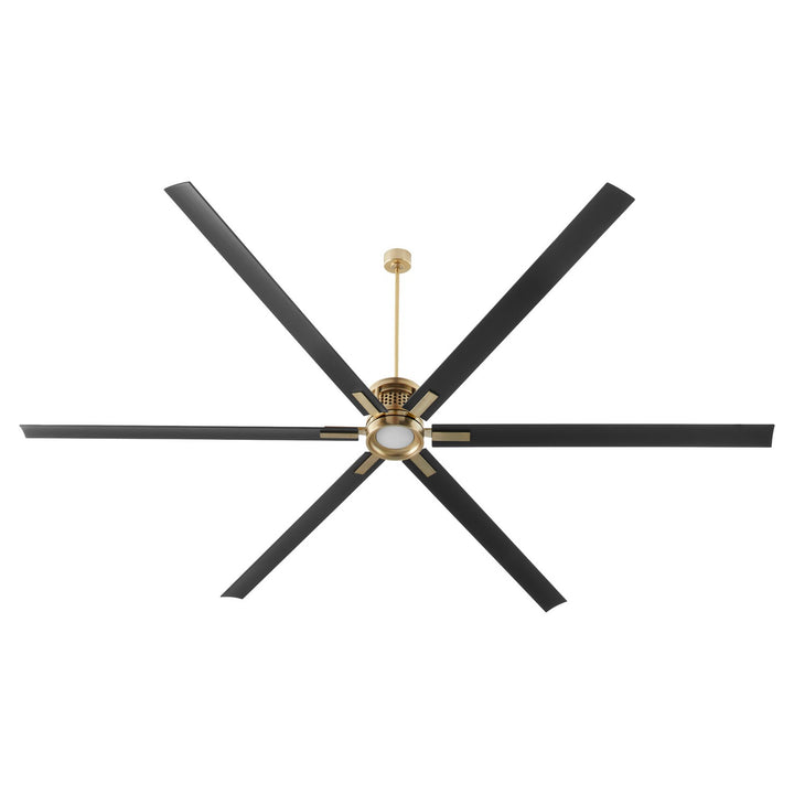 Quorum Zeus 101206-80 Ceiling Fan - Aged Brass, Matte Black