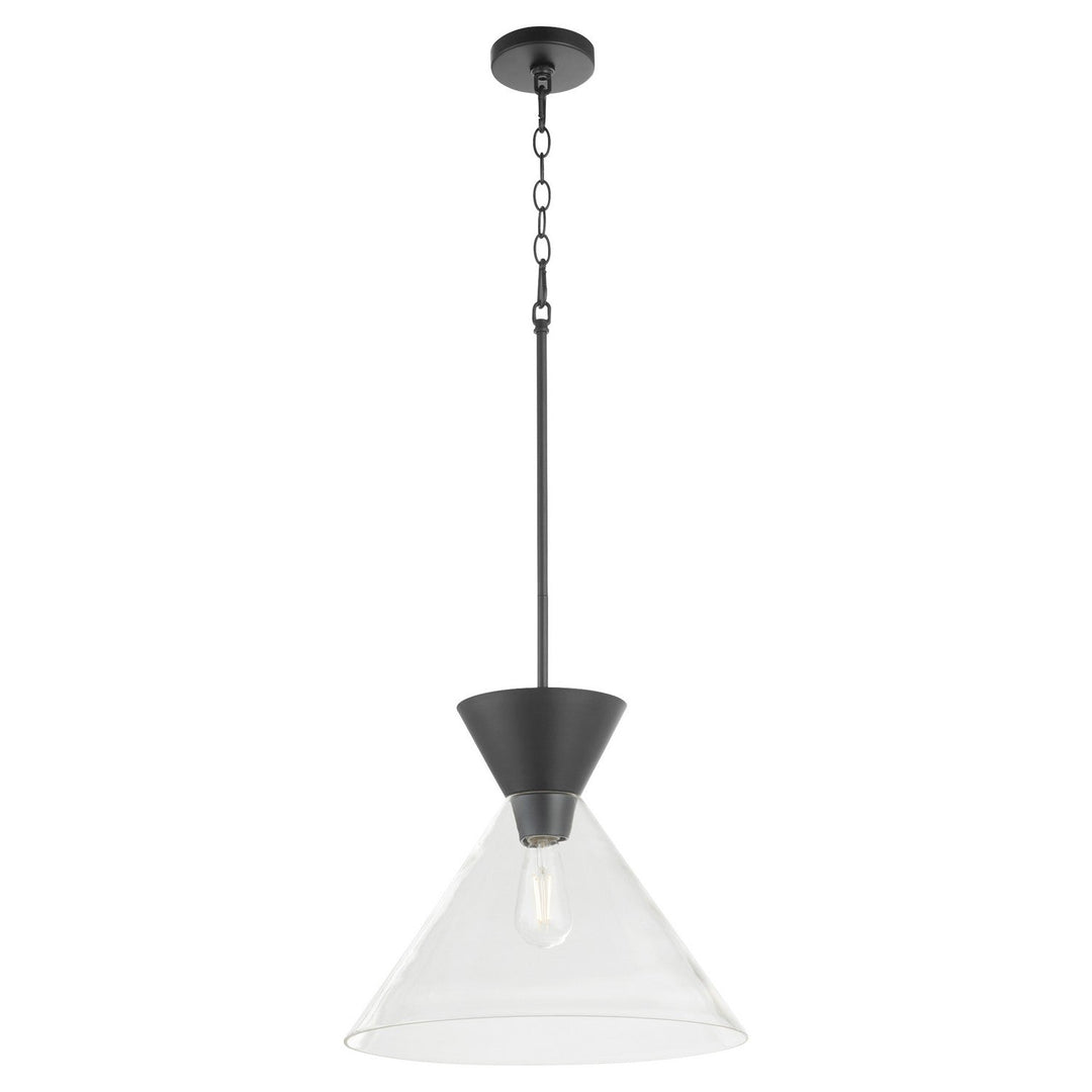 Quorum Beldar 8119-259 Pendant Light - Matte Black w/ Clear Glass