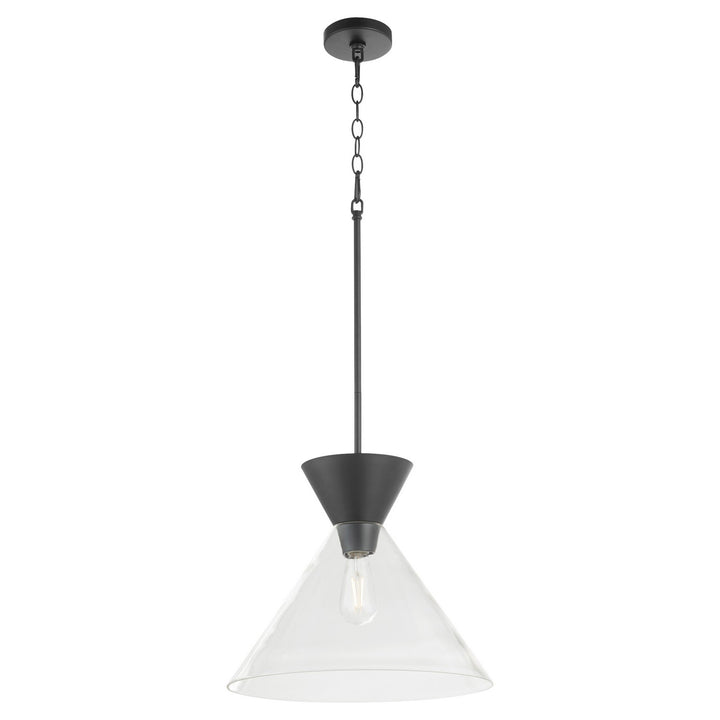 Quorum Beldar 8119-259 Pendant Light - Matte Black w/ Clear Glass