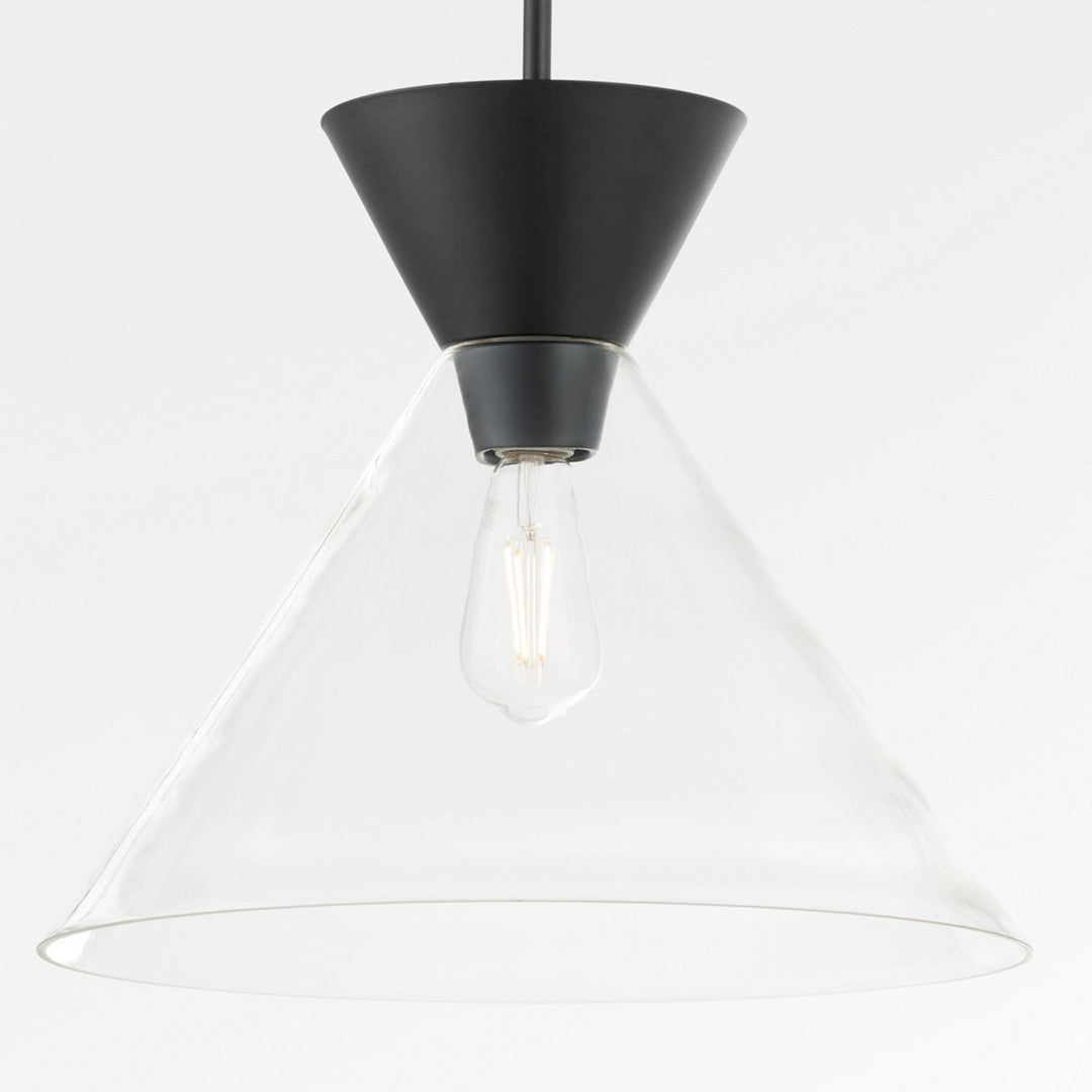 Quorum Beldar 8119-259 Pendant Light - Matte Black w/ Clear Glass