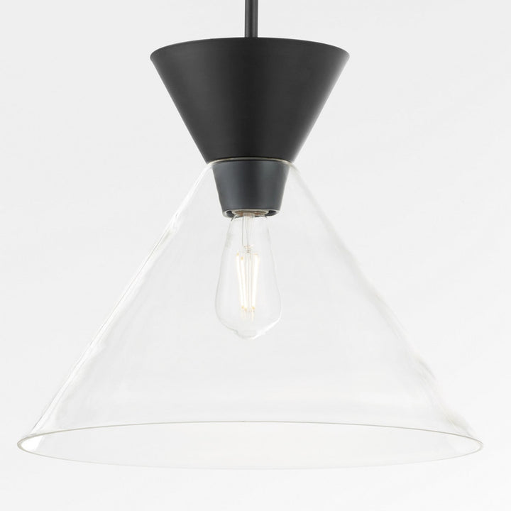 Quorum Beldar 8119-259 Pendant Light - Matte Black w/ Clear Glass