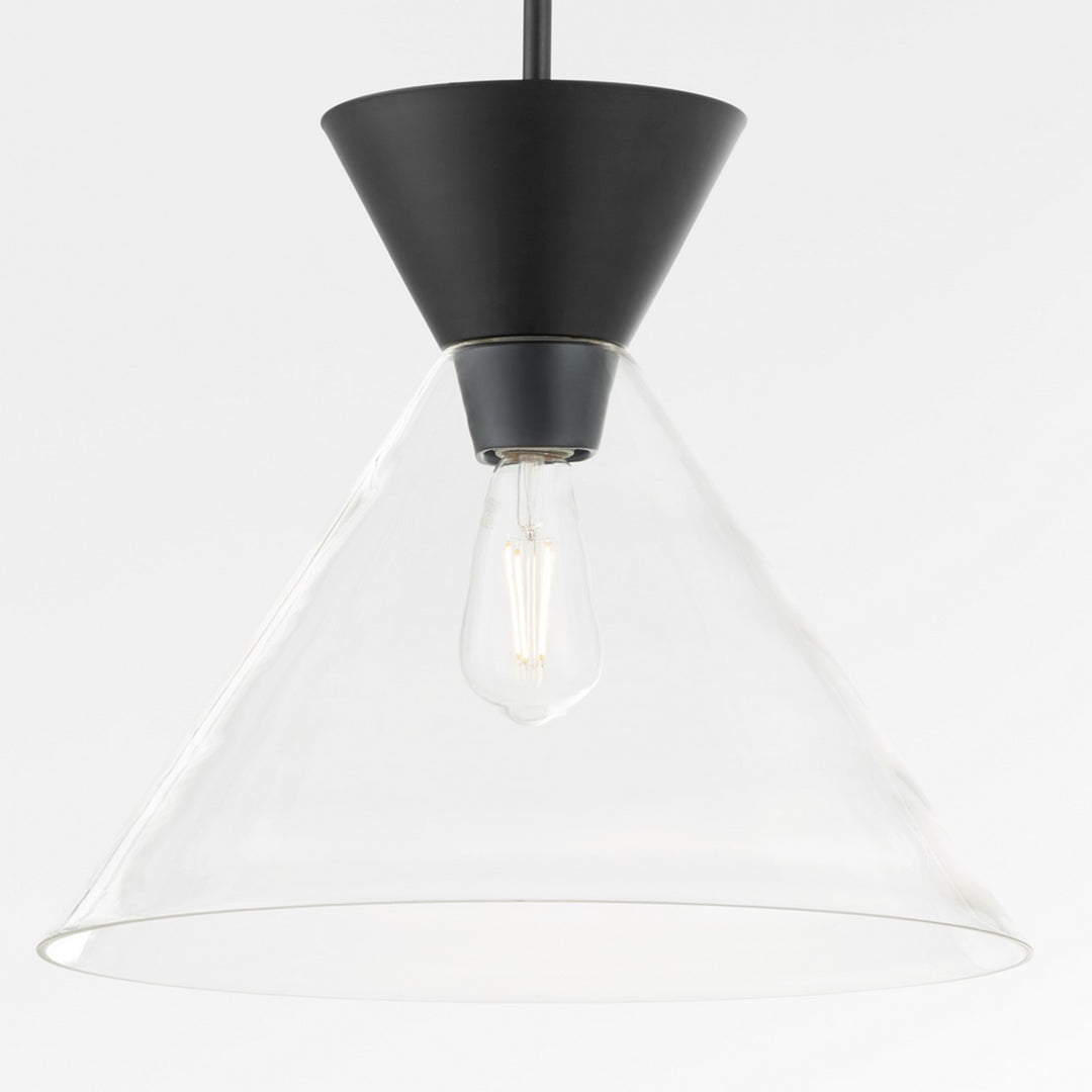 Quorum Beldar 8119-259 Pendant Light - Matte Black w/ Clear Glass