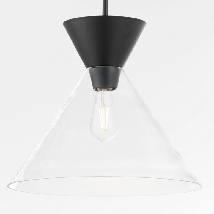 Quorum Beldar 8119-259 Pendant Light - Matte Black w/ Clear Glass