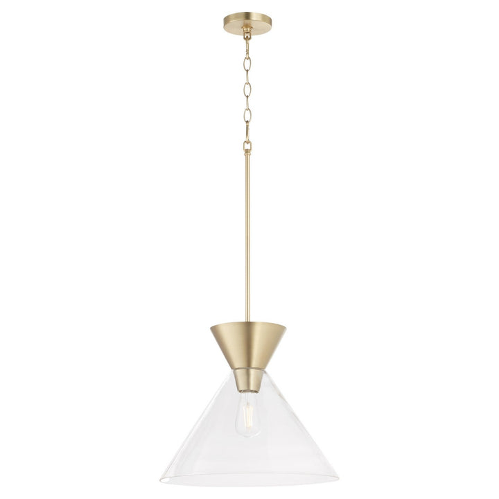 Quorum Beldar 8119-280 Pendant Light - Aged Brass w/ Clear Glass