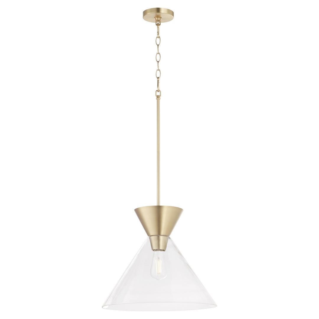 Quorum Beldar 8119-280 Pendant Light - Aged Brass w/ Clear Glass