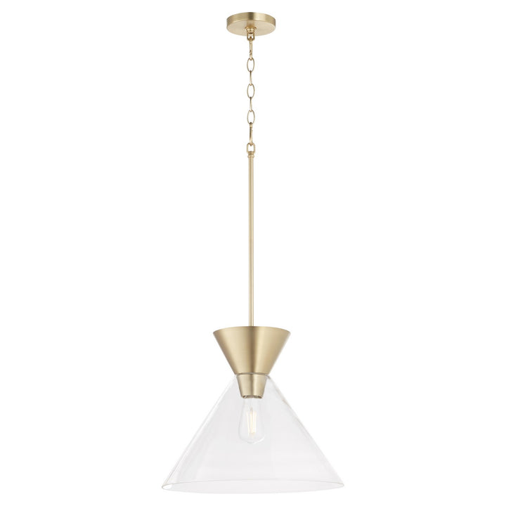 Quorum Beldar 8119-280 Pendant Light - Aged Brass w/ Clear Glass