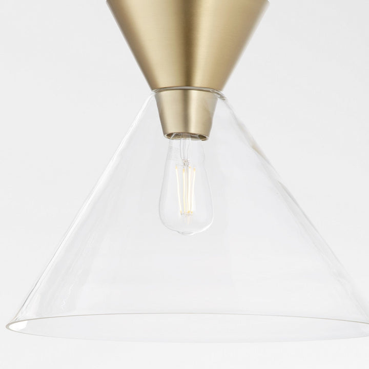 Quorum Beldar 8119-280 Pendant Light - Aged Brass w/ Clear Glass