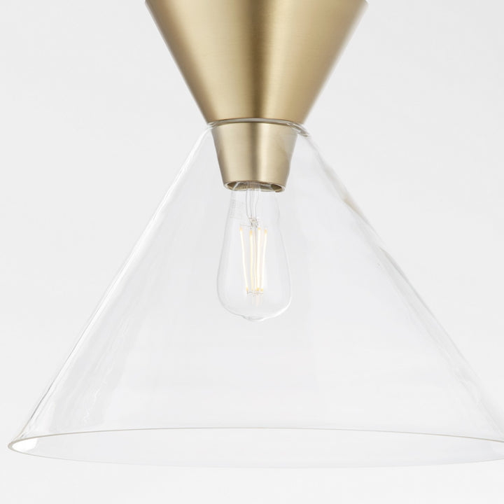 Quorum Beldar 8119-280 Pendant Light - Aged Brass w/ Clear Glass