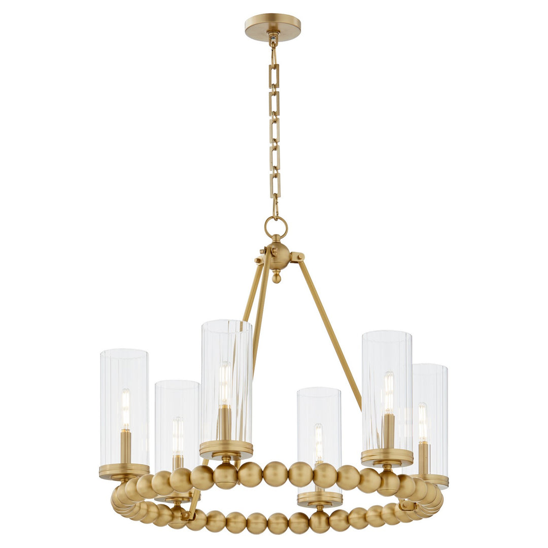 Quorum Lee Boulevard by Tamara Day 661-6-80 Chandelier Light - Aged Brass