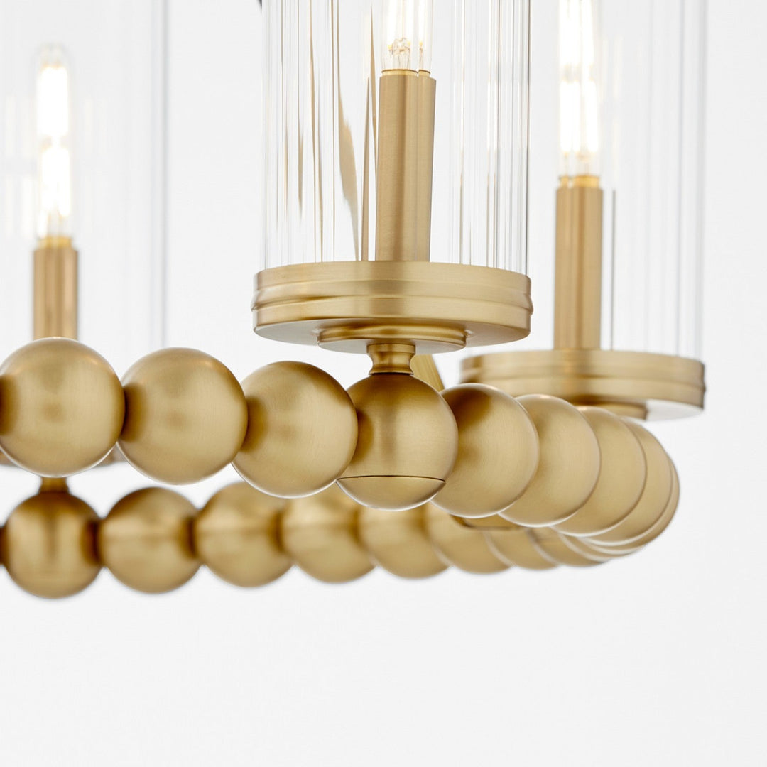 Quorum Lee Boulevard by Tamara Day 661-6-80 Chandelier Light - Aged Brass