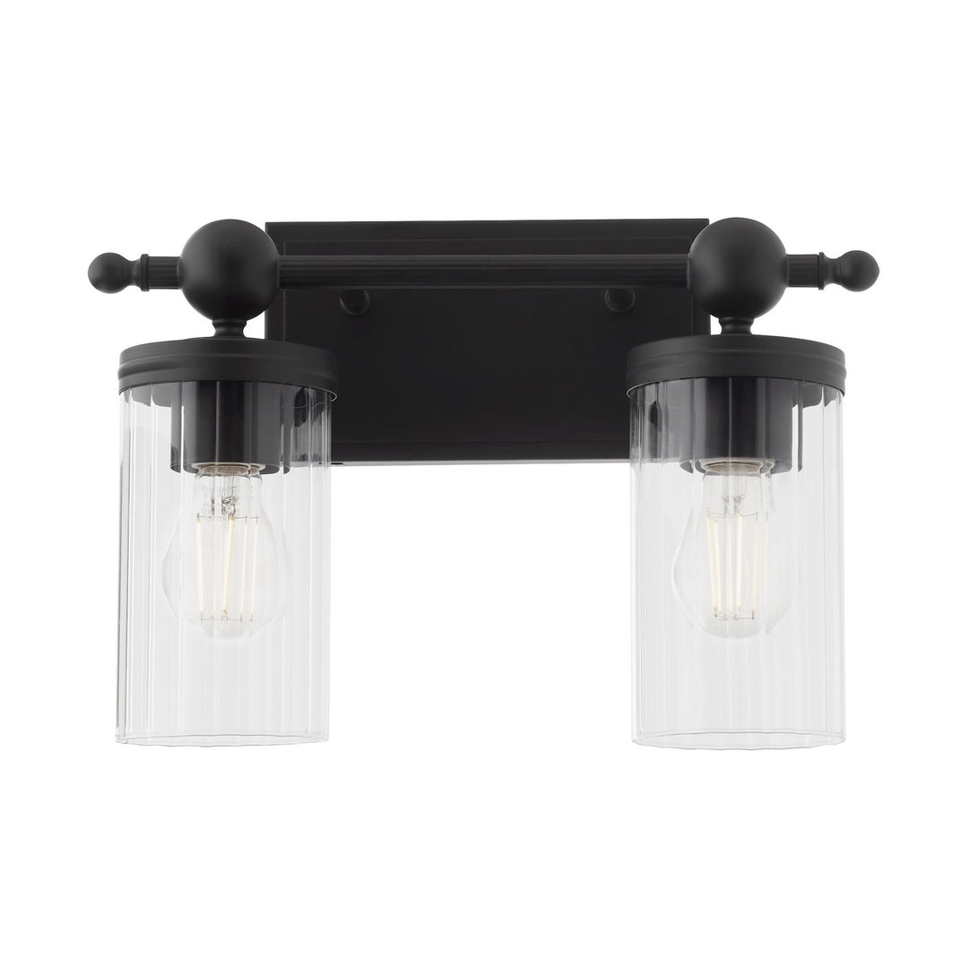 Quorum Lee Boulevard by Tamara Day 560-2-59 Bath Vanity Light 15 in. wide - Matte Black
