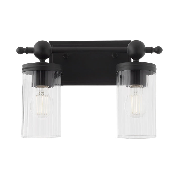 Quorum Lee Boulevard by Tamara Day 560-2-59 Bath Vanity Light 15 in. wide - Matte Black
