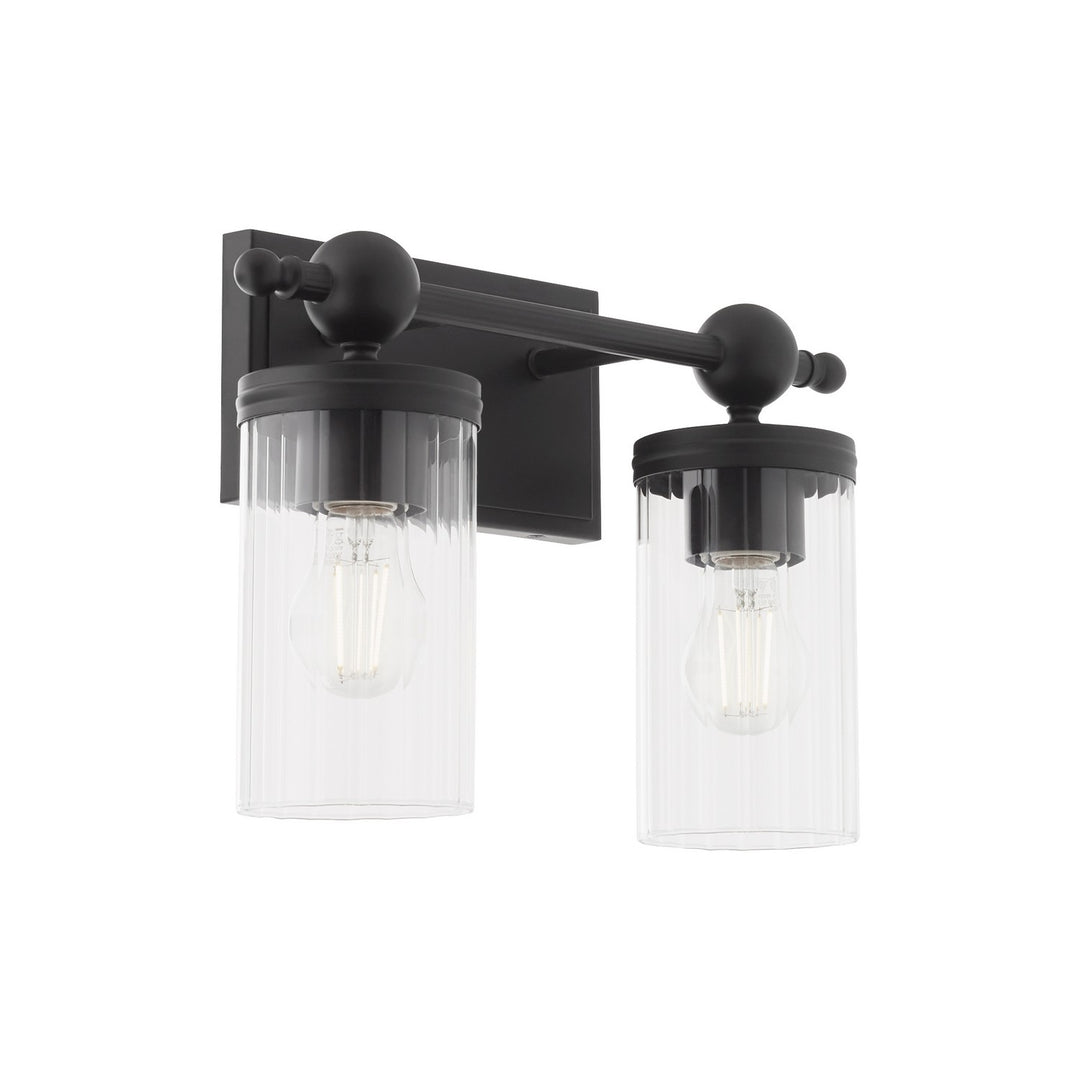 Quorum Lee Boulevard by Tamara Day 560-2-59 Bath Vanity Light 15 in. wide - Matte Black
