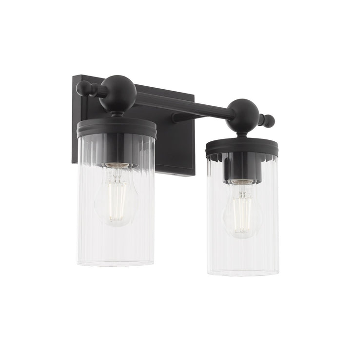 Quorum Lee Boulevard by Tamara Day 560-2-59 Bath Vanity Light 15 in. wide - Matte Black