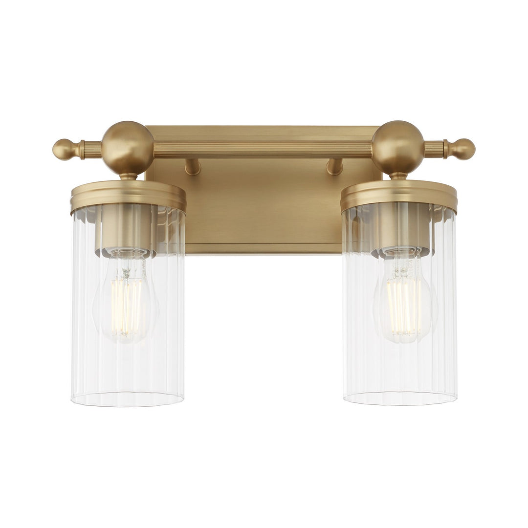 Quorum Lee Boulevard by Tamara Day 560-2-80 Bath Vanity Light 15 in. wide - Aged Brass