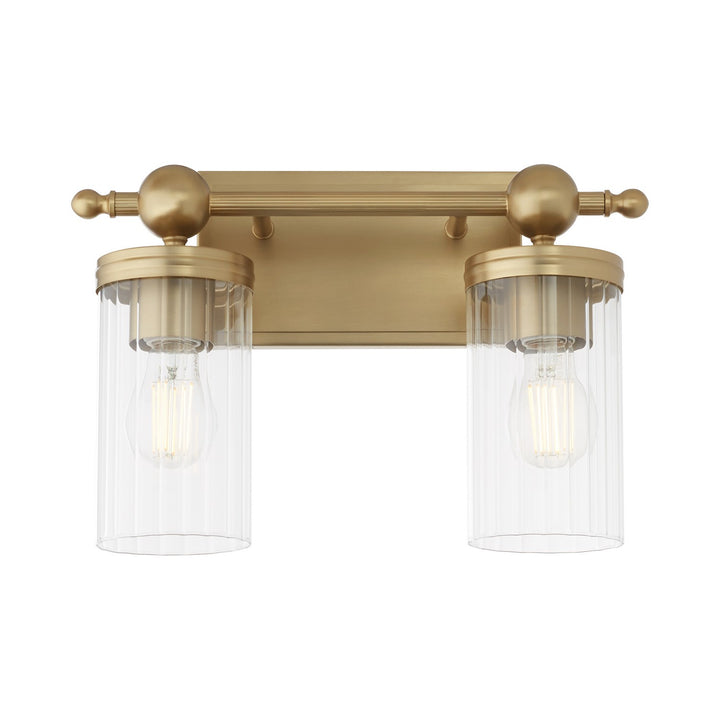Quorum Lee Boulevard by Tamara Day 560-2-80 Bath Vanity Light 15 in. wide - Aged Brass