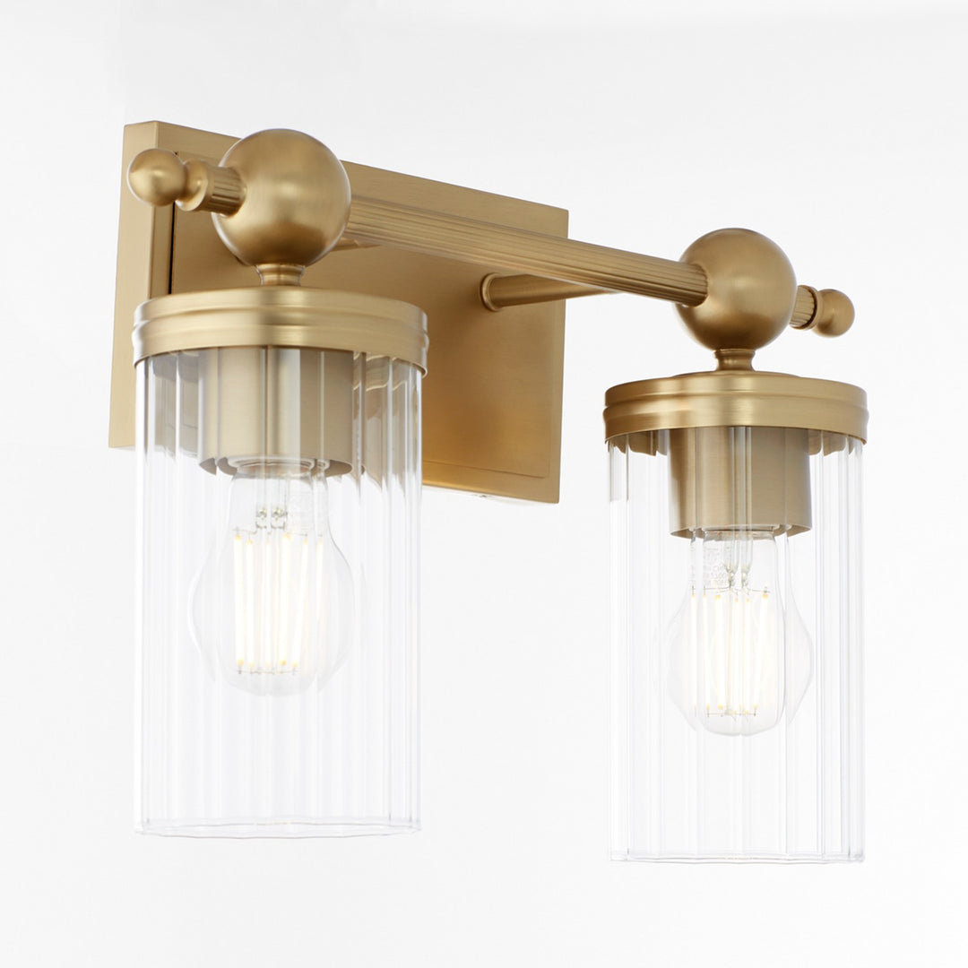 Quorum Lee Boulevard by Tamara Day 560-2-80 Bath Vanity Light 15 in. wide - Aged Brass