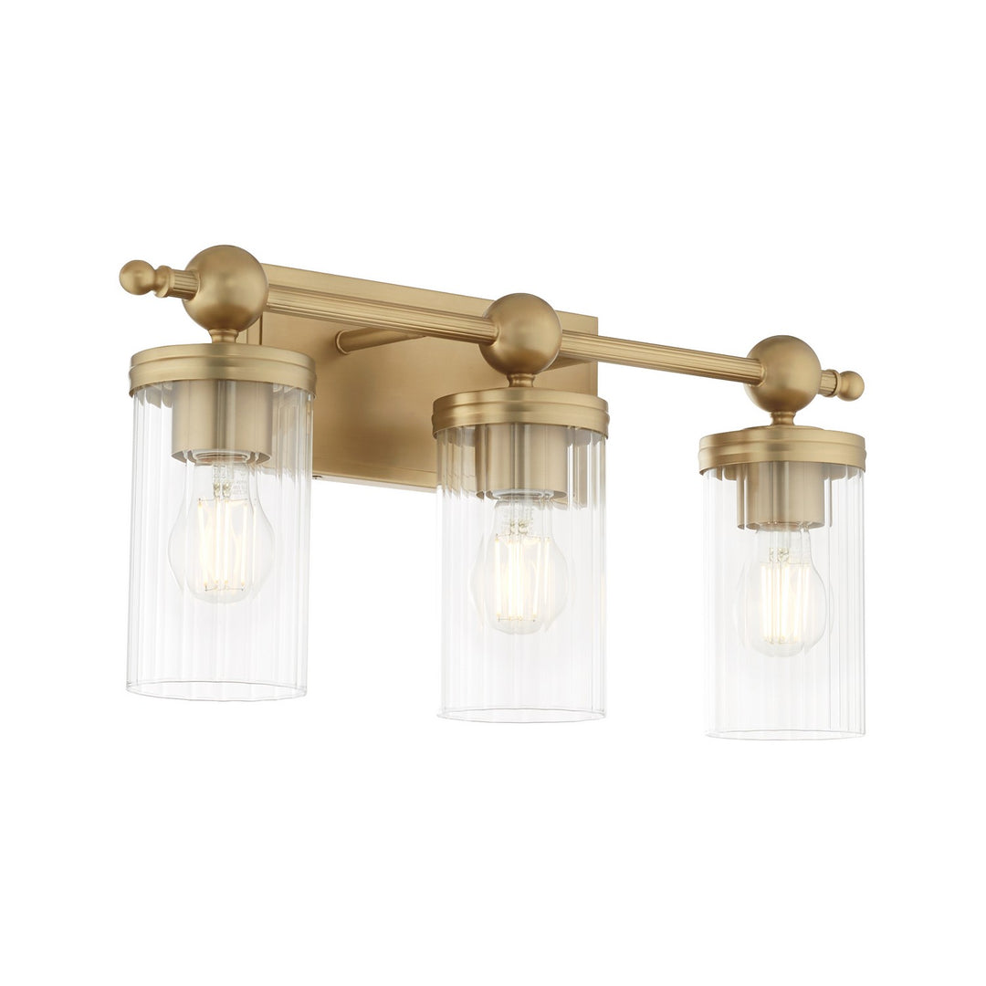Quorum Lee Boulevard by Tamara Day 560-3-80 Bath Vanity Light 22 in. wide - Aged Brass