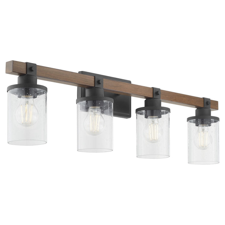 Quorum Walnut Accent Series 5089-4-69 Bath Vanity Light 33 in. wide - Textured Black Walnut