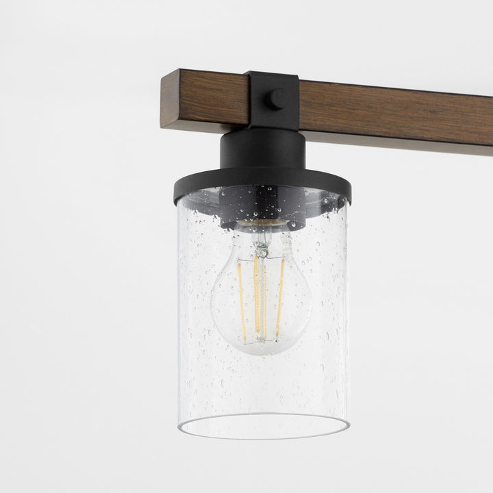 Quorum Walnut Accent Series 5089-4-69 Bath Vanity Light 33 in. wide - Textured Black Walnut