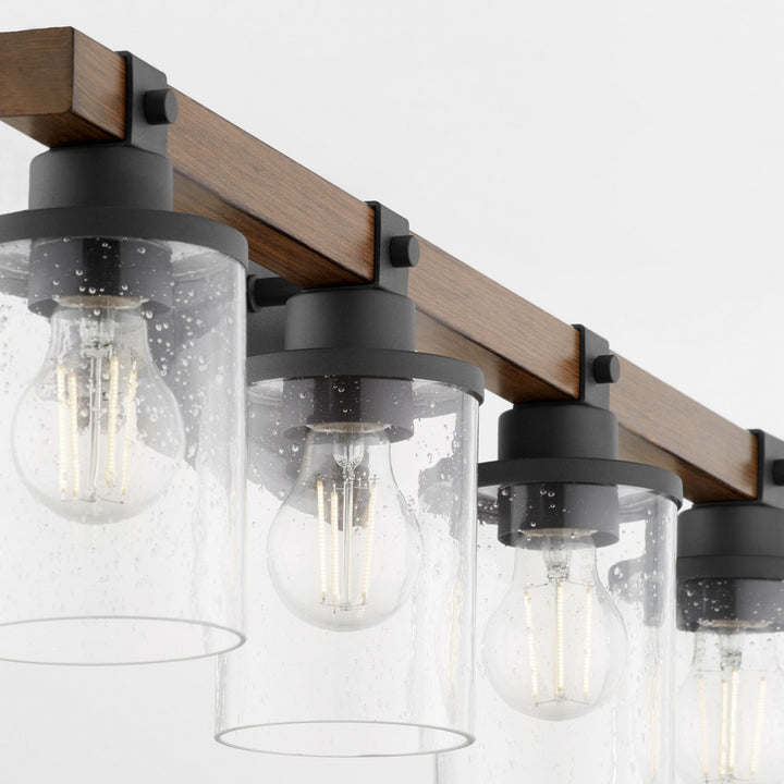 Quorum Walnut Accent Series 5089-4-69 Bath Vanity Light 33 in. wide - Textured Black Walnut
