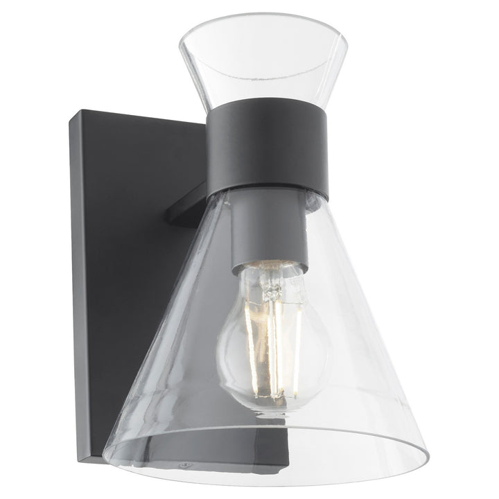 Quorum Beldar 5119-1-259 Wall Sconce Light - Matte Black w/ Clear Glass