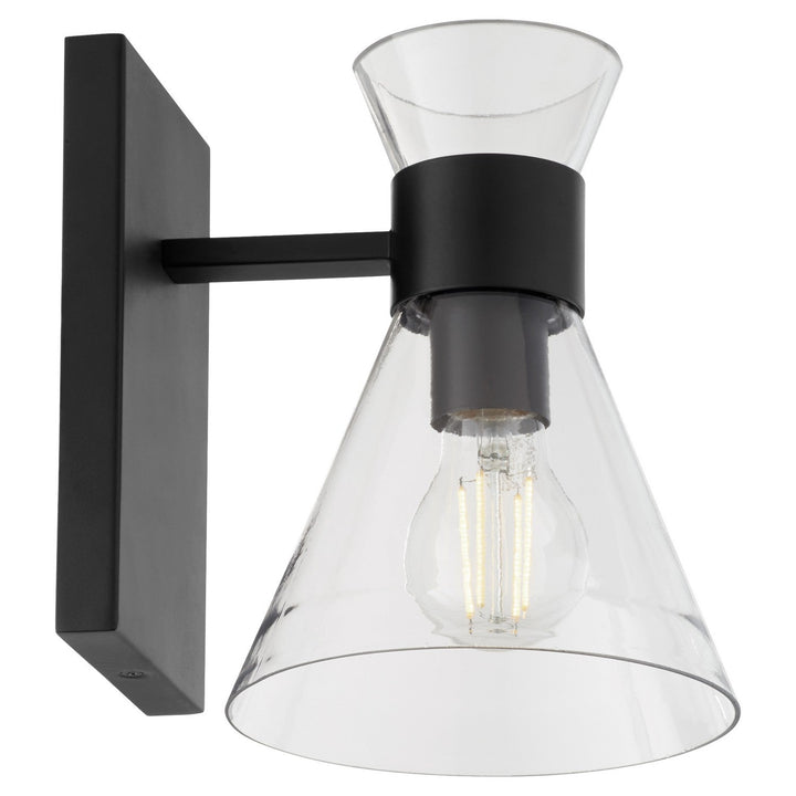 Quorum Beldar 5119-1-259 Wall Sconce Light - Matte Black w/ Clear Glass