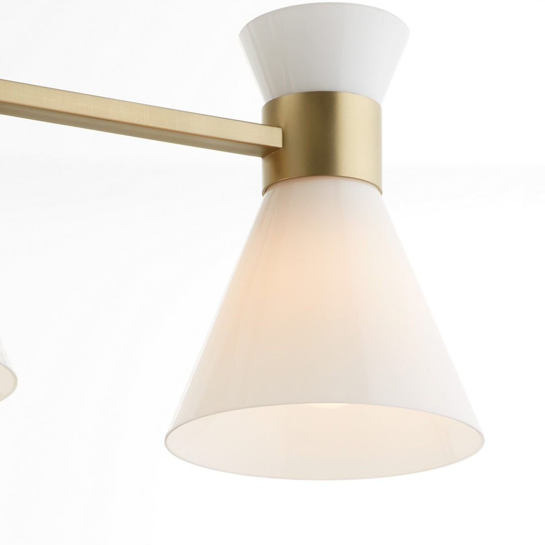 Quorum Beldar 5119-1-80 Wall Sconce Light - Aged Brass w/ Gloss Opal