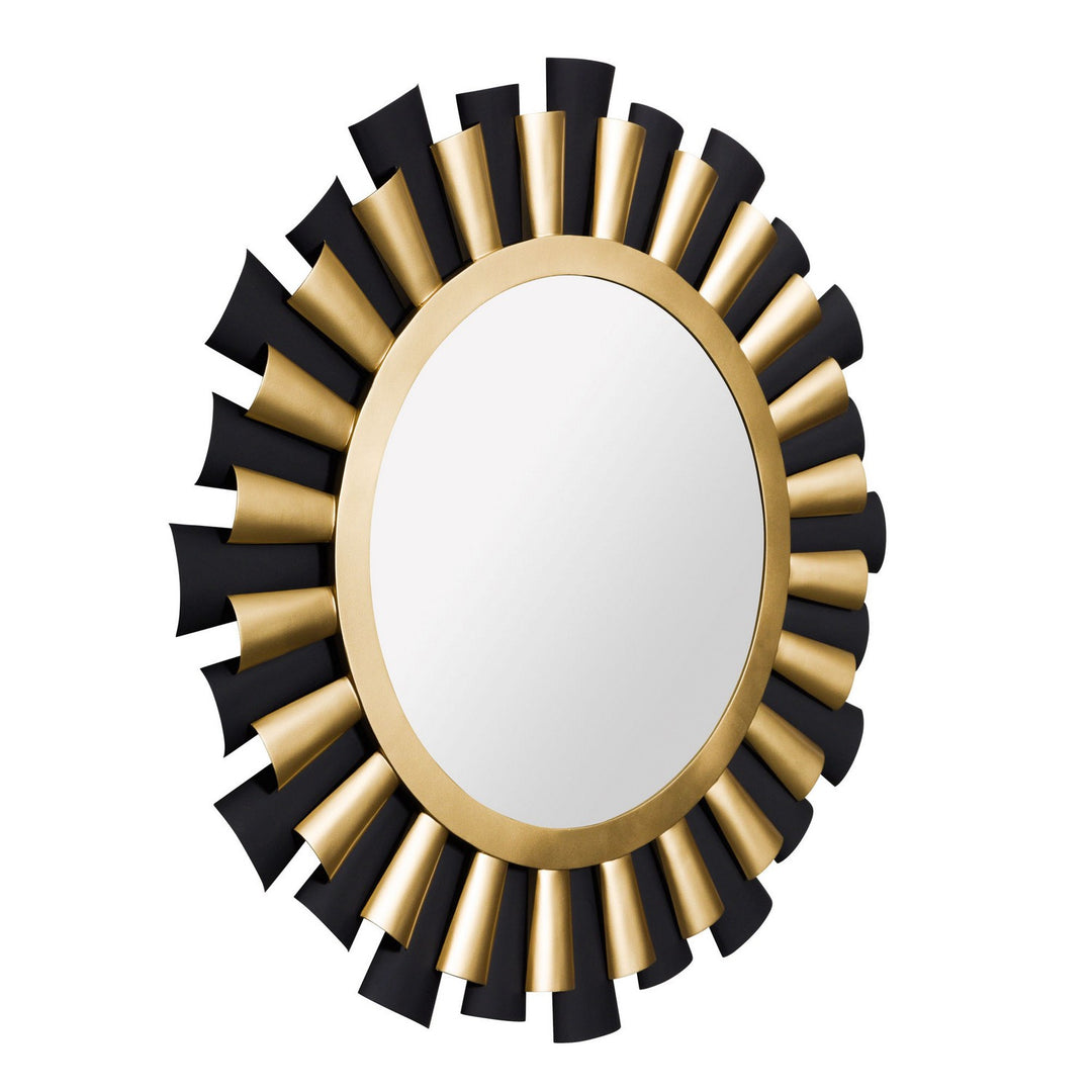 Varaluz Lighting 372MI36MBFG Modern Daphne Mirror Matte Black/French Gold