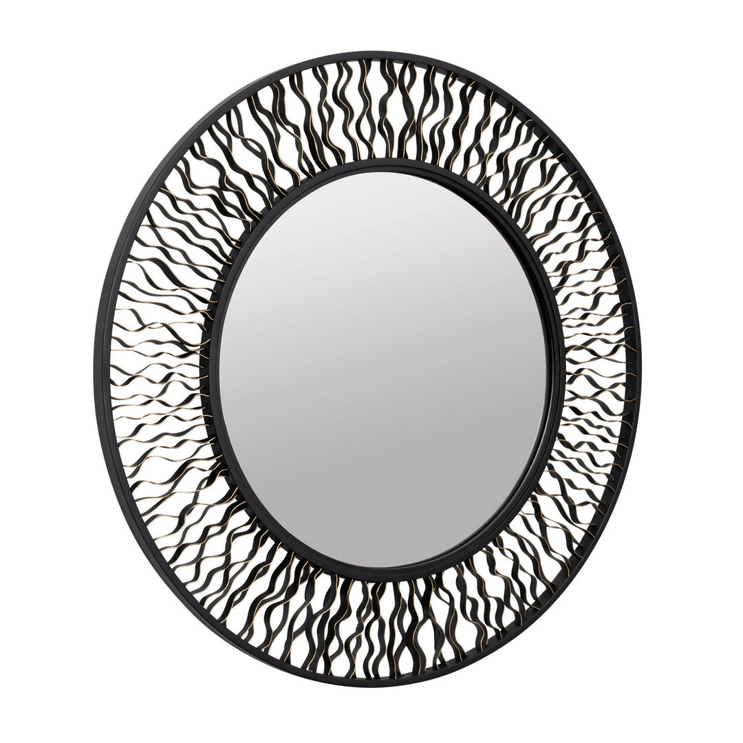 Varaluz Lighting 380MI30AMBFG  Estela Mirror Matte Black/French Gold