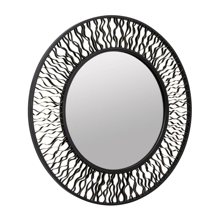 Varaluz Lighting 380MI30AMBFG  Estela Mirror Matte Black/French Gold
