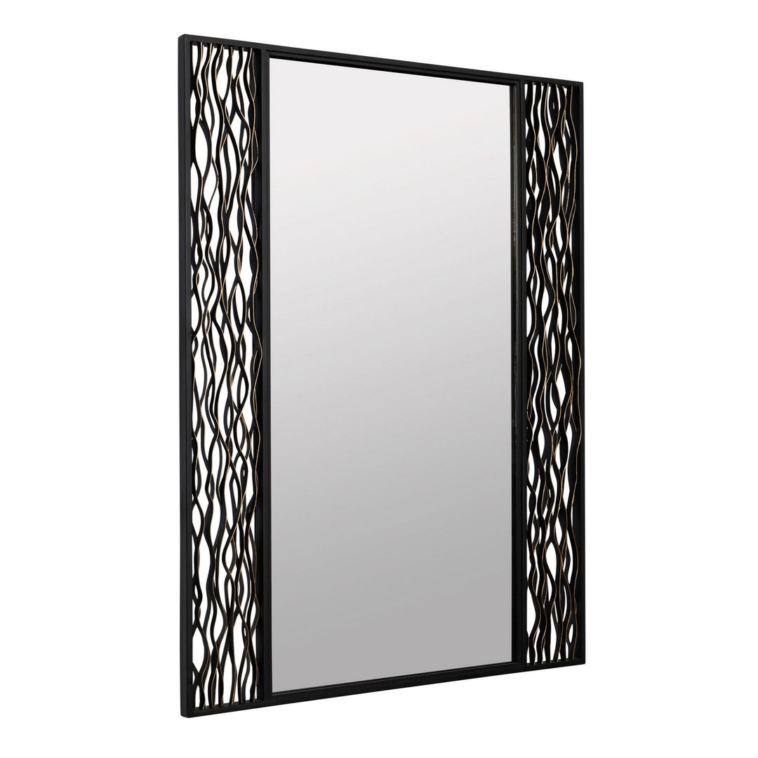 Varaluz Lighting 380MI30BMBFG  Estela Mirror Matte Black/French Gold