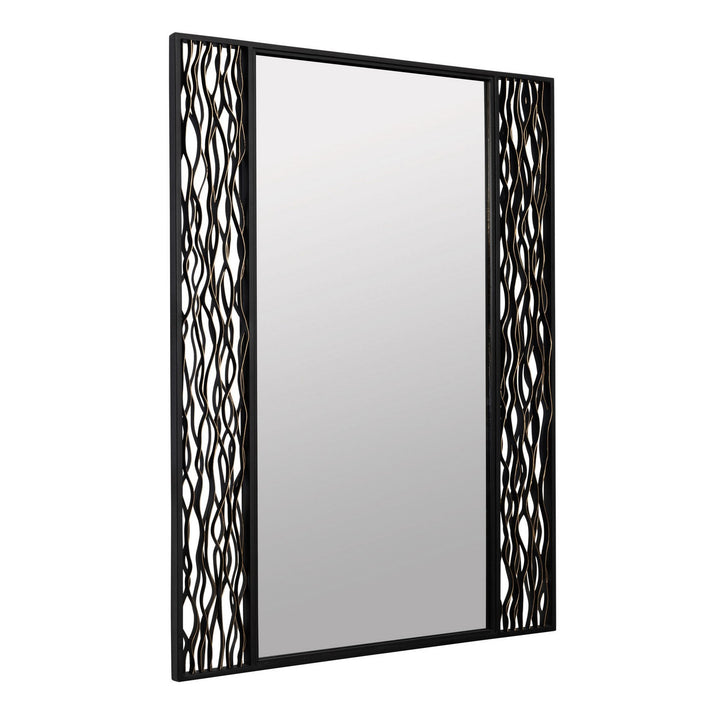 Varaluz Lighting 380MI30BMBFG  Estela Mirror Matte Black/French Gold