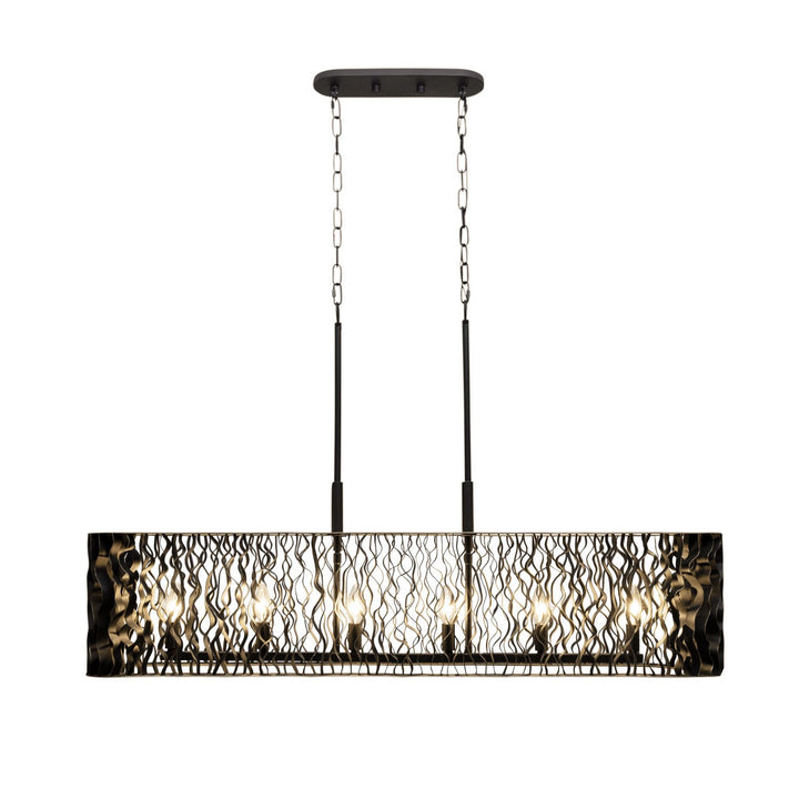 Varaluz Estela 380N06MBFG Pendant Light - Matte Black/French Gold