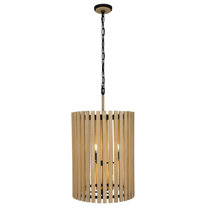 Varaluz Suratto 387F06MBH Ceiling Light - Matte Black/Honey Blonde