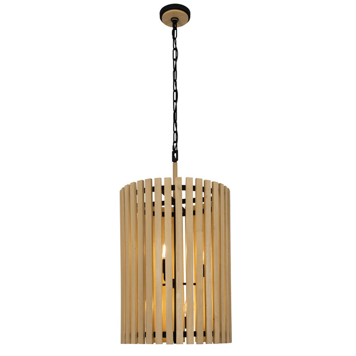 Varaluz Suratto 387F06MBH Ceiling Light - Matte Black/Honey Blonde